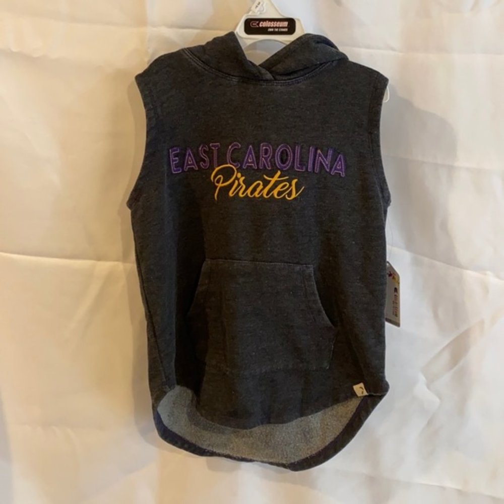 East Carolina Pirates Sleeveless Hoodie girls youth size M New